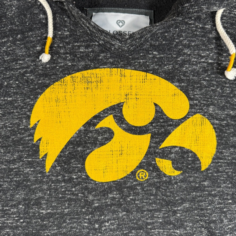 Colosseum Iowa Hawkeyes Hoodie Womens Small Black/Gray Lightweight University - Picture 2 of 8